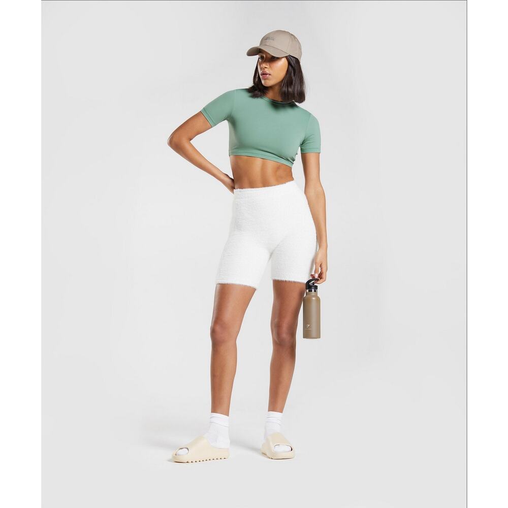 Gymshark DNU Whitney Short Sleeve Crop Top - Leaf Green - S - Picture 5 of 6